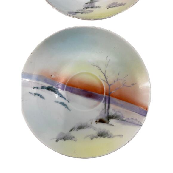 set of 4 VTG Independence Ironstone Castleton China platter 13”x9” sunset Japan - Picture 2 of 12